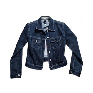 Gap Jean Jacket Vintage 90s Womens XS Flamingo Embroidered Trucker Preppy Grunge